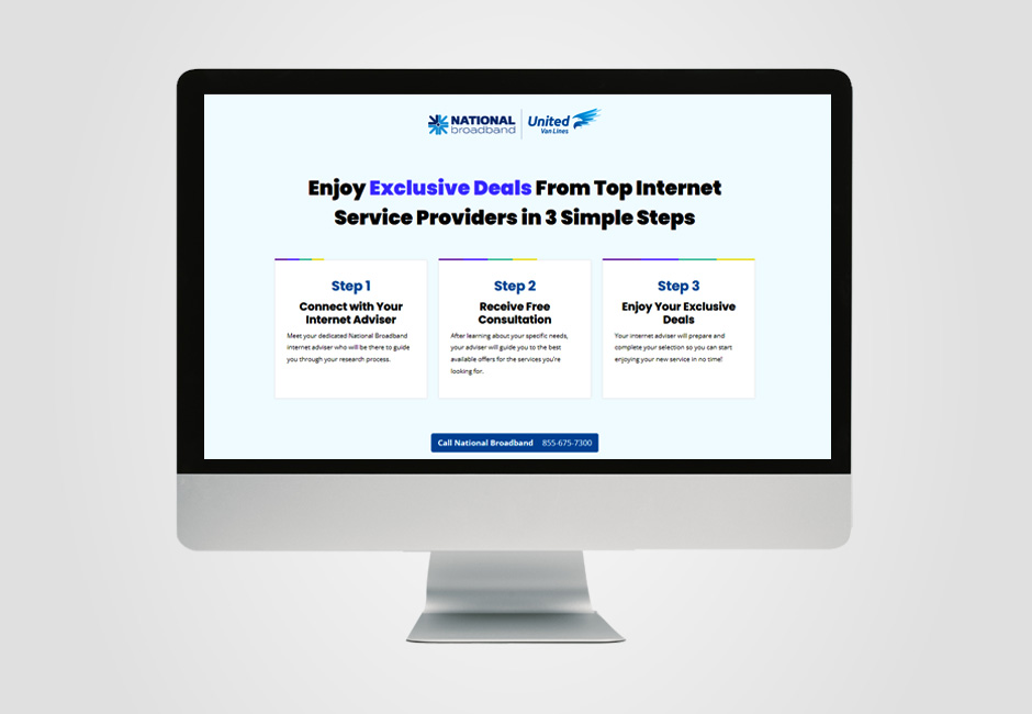 national broadband and united van lines web page design